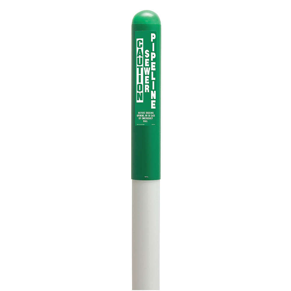 TAPCO 113781A Utility Dome Marker 66 inch Height Green/White | AH6FHX 35YW08