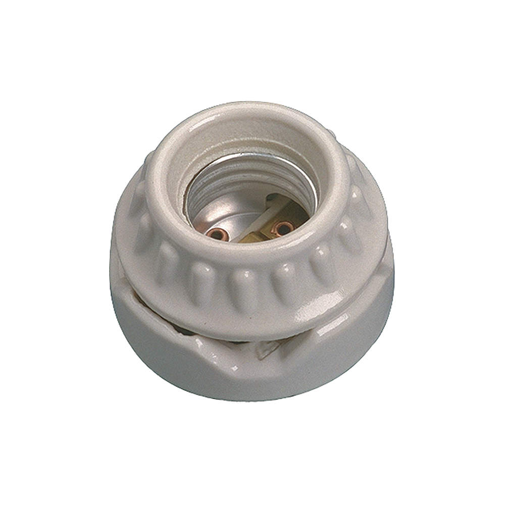 Socket-Mount Screw-In Base, 120/240 VAC, Beige, 2-5/16 Inch Lg, 2 5/16 Inch Dia, Ceramic