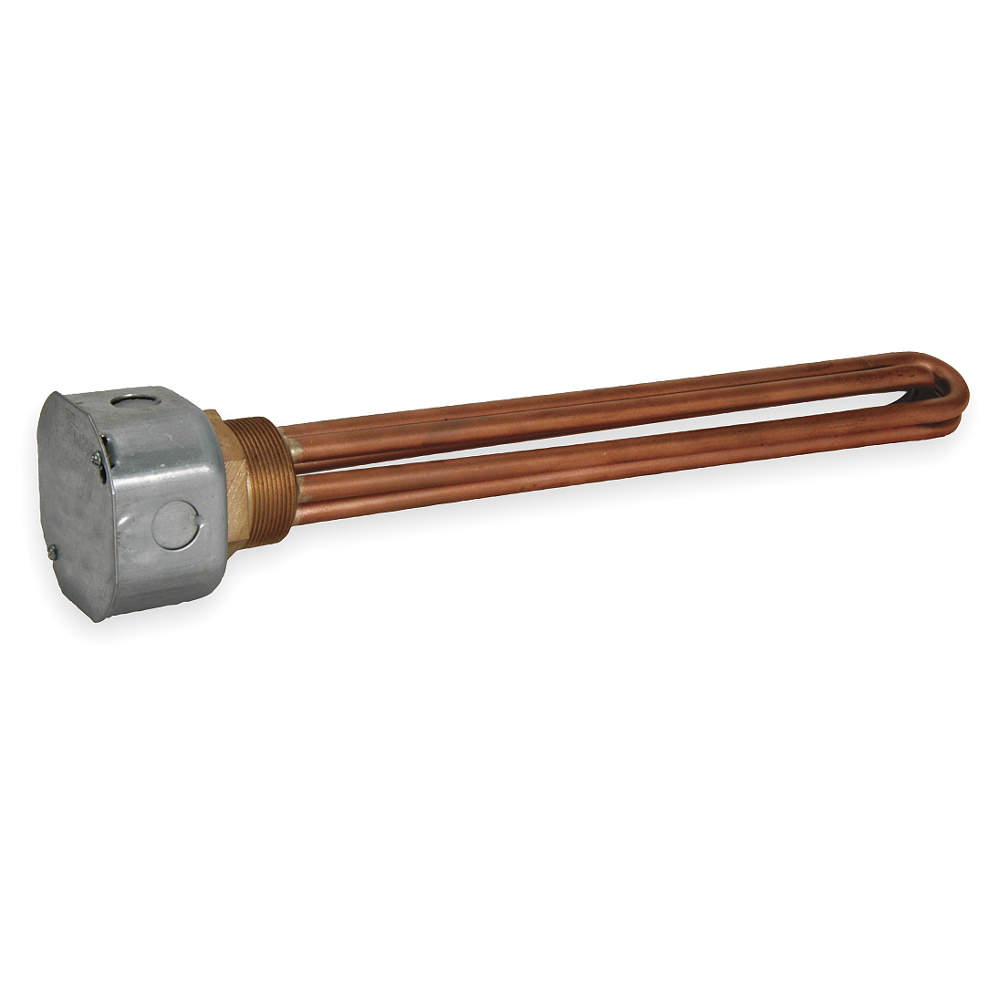 Screw Plug Immersion Heater, 120 VAC, 500 W, 1 Inch NPT, 46 sq Inch, 9-3/4 Inch Lg