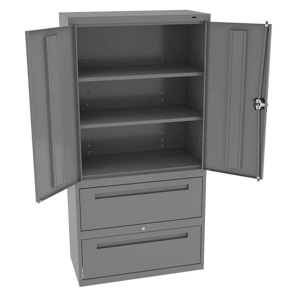 Storage Cabinet Medium Gray 36 Inch Width x 72 Inch Height 2 Shelves
