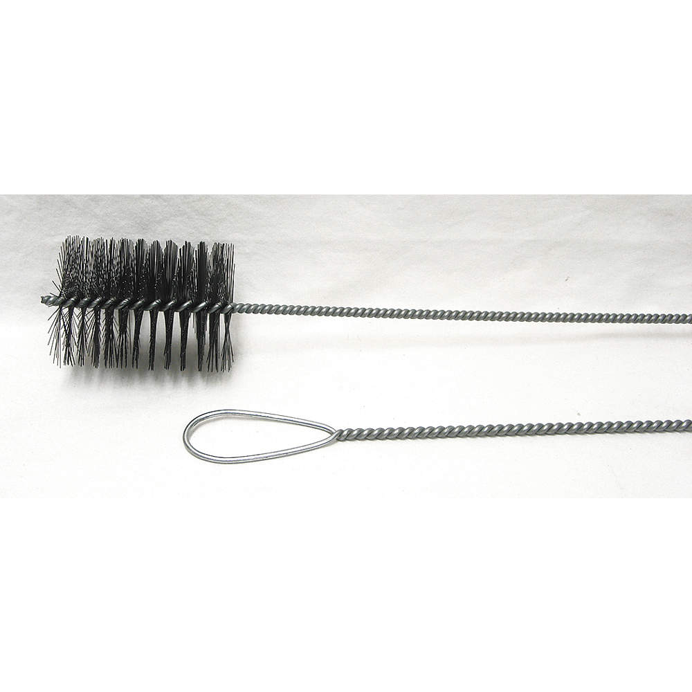 Furnace Boiler Brush, Single Spiral/Single Stem, Wire, 4 in Brush Lg, 3 in Brush Dia.