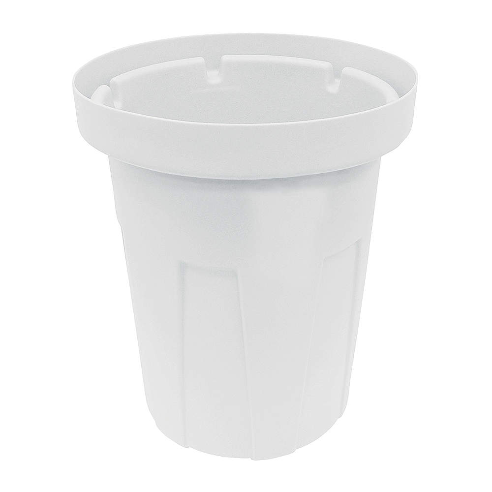 Trash Can, Round, 22 gal Container Capacity, Open Top, 22 in Overall Dia., White, Cobra Can