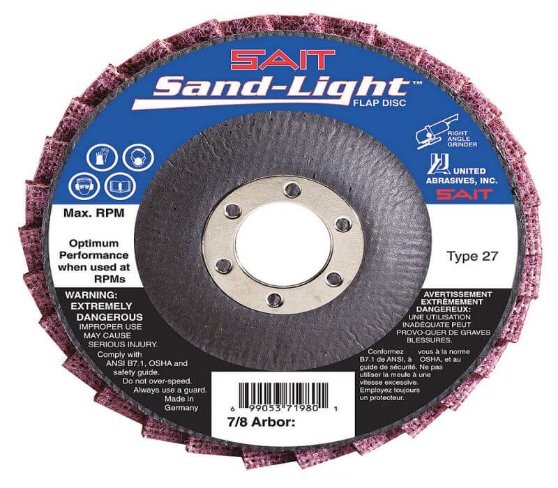 UNITED ABRASIVES-SAIT 71980 Flap Disc 4.5 Inch Diameter 7/8 Inch Arbor 40 Grit | AF7VJA 22PT46