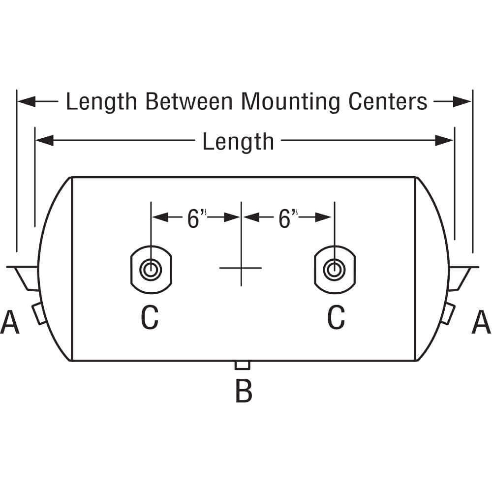 VELVAC 035107 Air Tank 12-1/2 Inch Height 125 Psi | AF7HRZ 21DH84