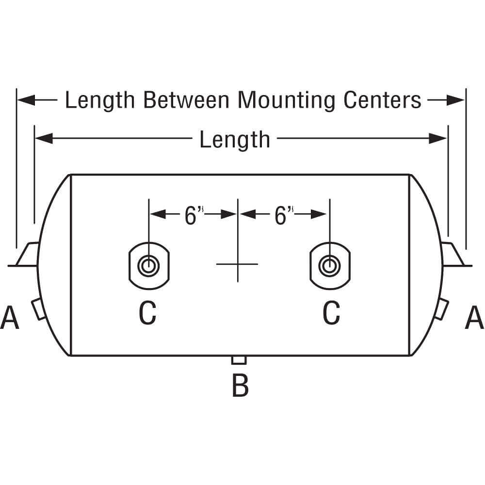 VELVAC 035109 Air Tank Steel 13 Inch Height 125 Psi | AF7HTB 21DH86