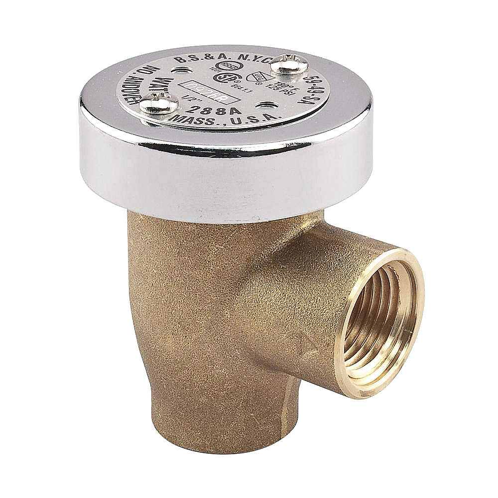 Anti-Siphon Vacuum Breaker, Female Thread, NPT, Size 1/2 Inch, Brass
