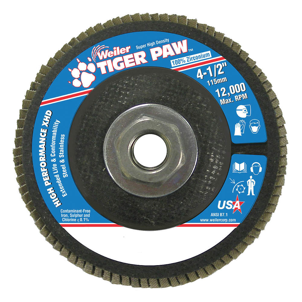 WEILER 51164 Flap Disc Type 27 4-1/2 inch Diameter 36 Grit | AF9TEG 30TT82
