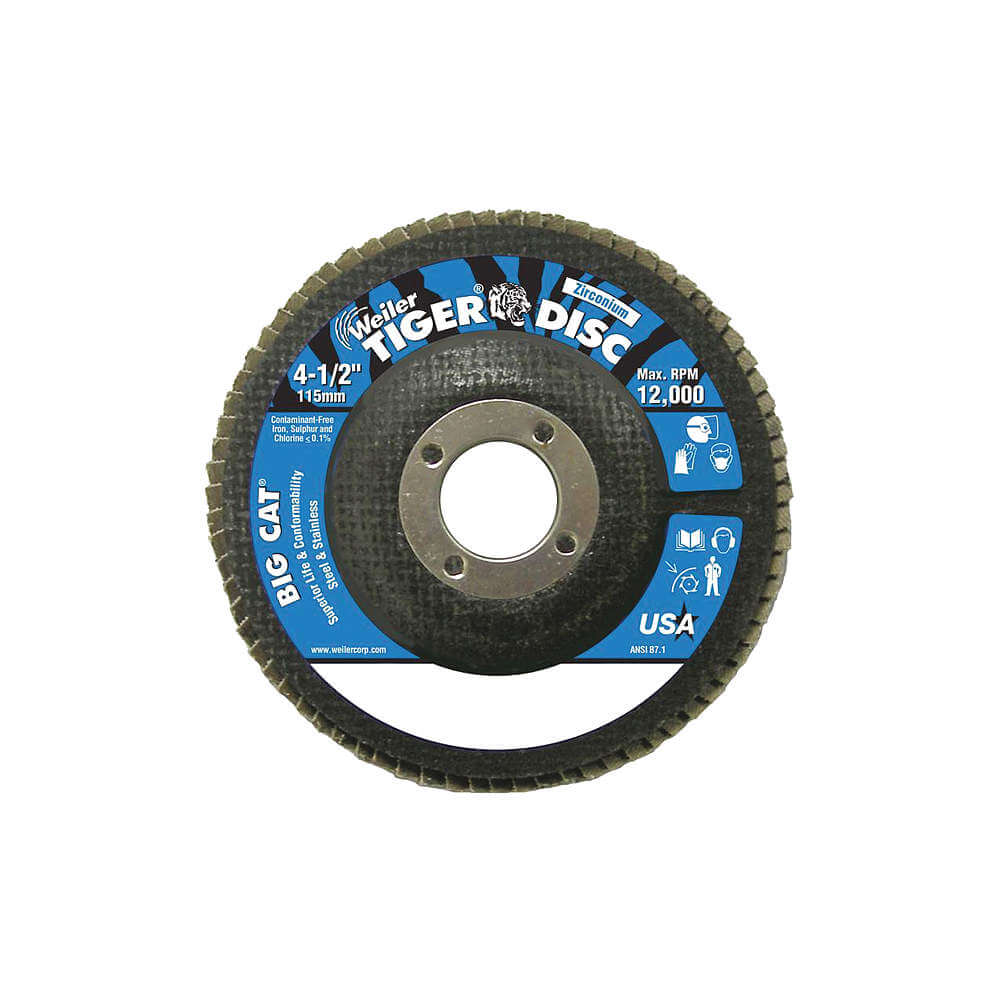 WEILER 50803V Flap Disc 40 Grit 7/8 inch Coarse Grade | AH7BMY 36RD11