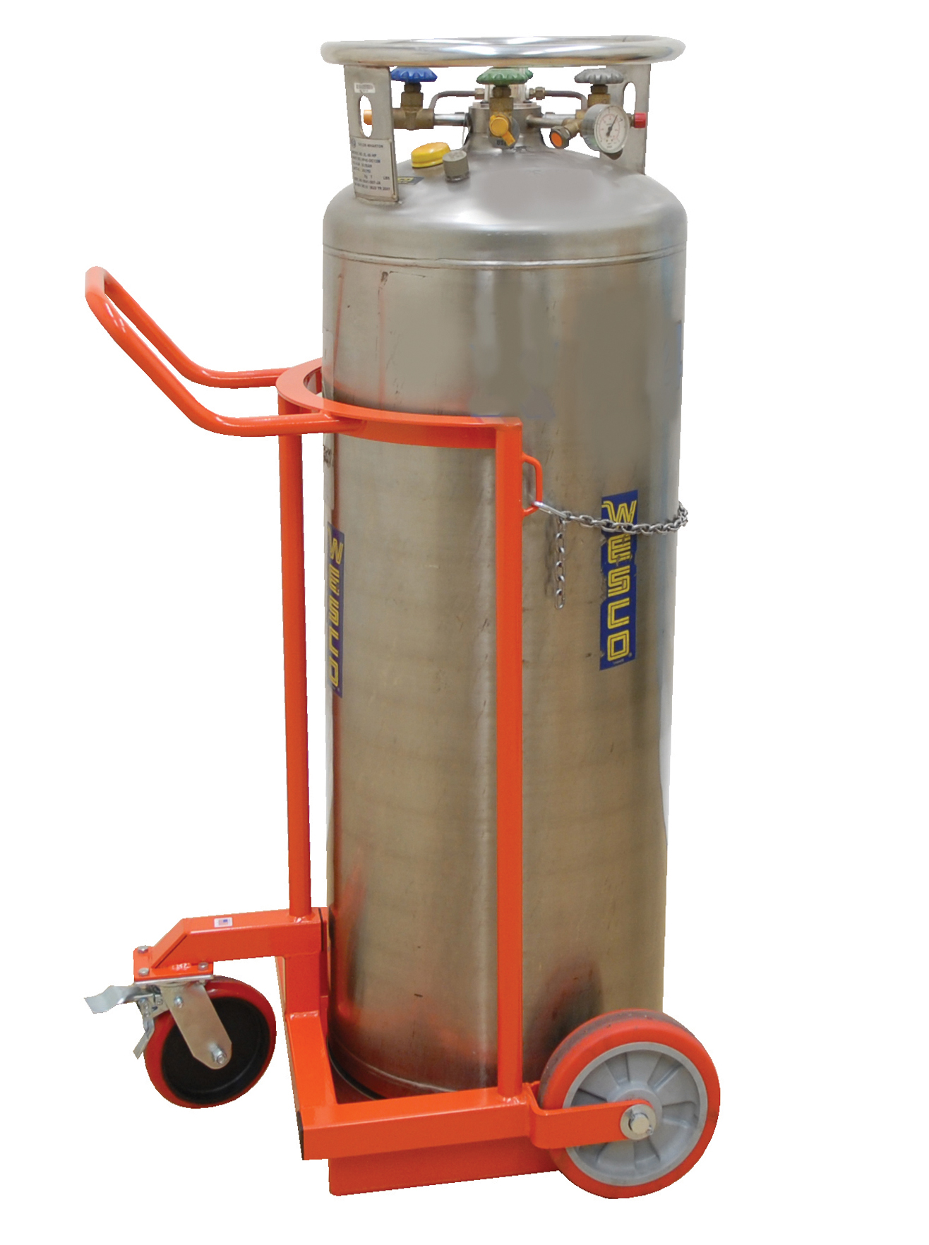 Large Liquid Gas Cylinder Cart, Quick-connect Chain, 1000 Lbs Capacity