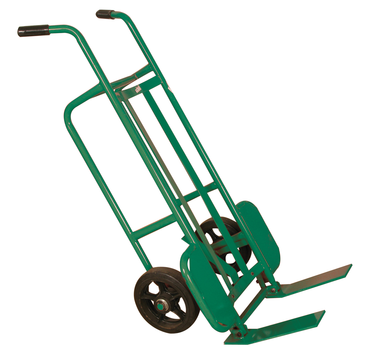 Steel Tilting And Folding Fork Hand Truck, Moldon Rubber, 1000 Lbs Capacity