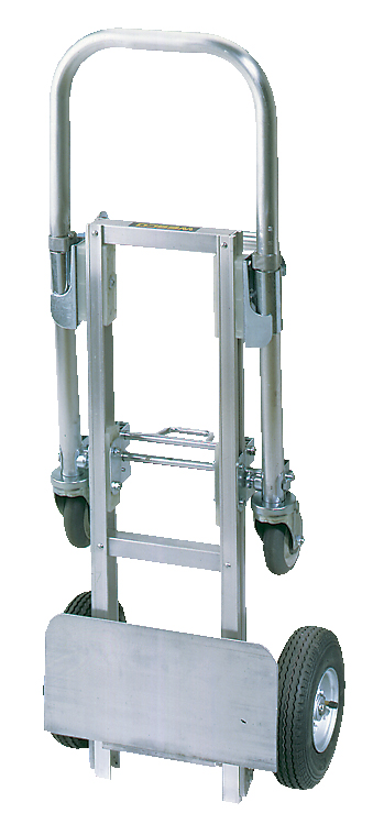 Convertible Hand Truck, 8 Inch Pneumatic Wheel, 500 lbs Capacity, Aluminium