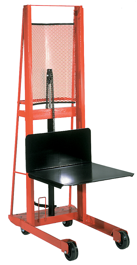 Economy Platform Hydraulic Stacker, 1000 lbs Capacity, 68 Inch Lift