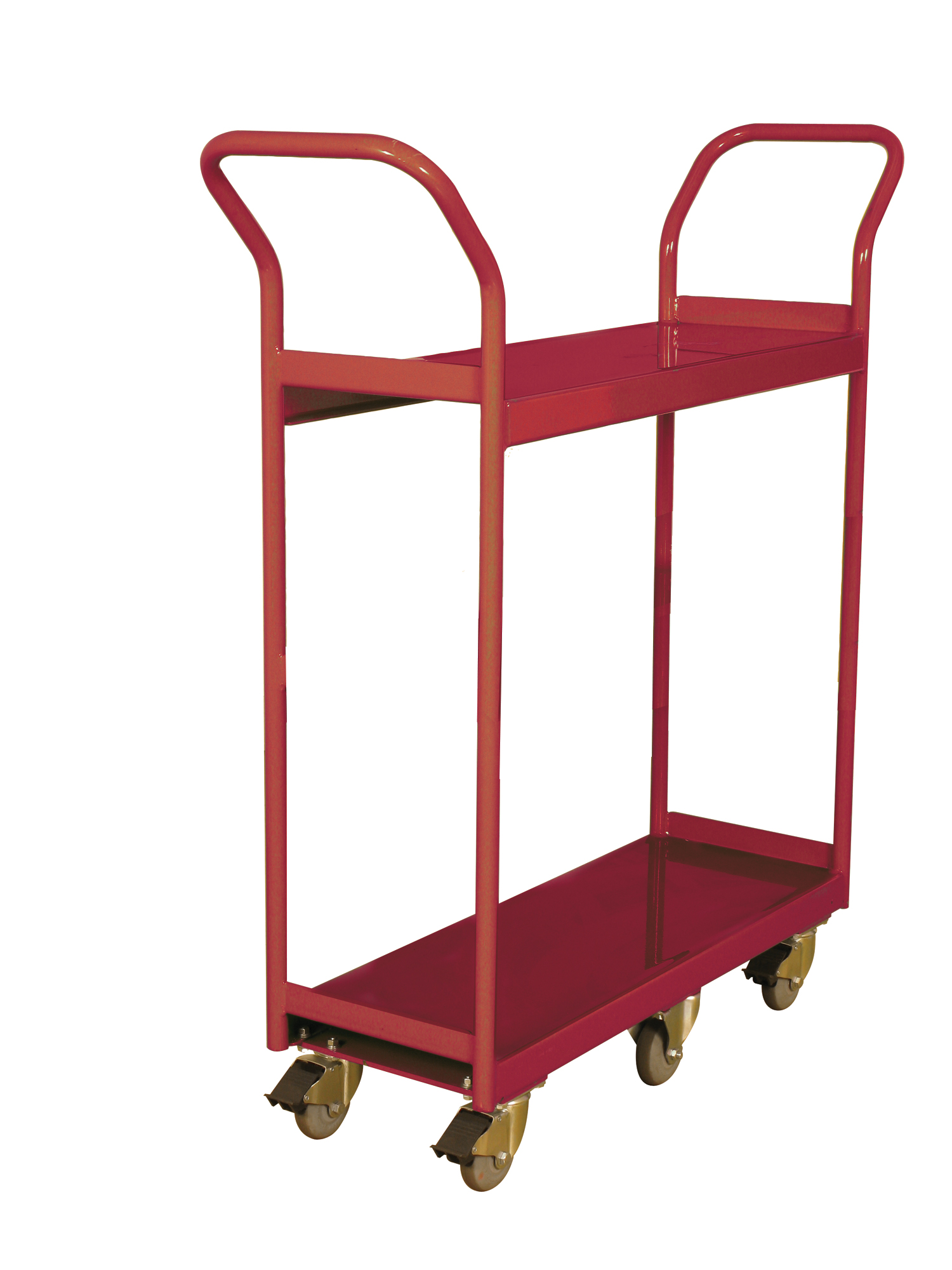 WESCO 260187 Heavy Duty Narrow Aisle 2-shelf Cart, 800 Lbs Capacity, 19" x 48-5/8" x 49-3/4" | AG7JZN