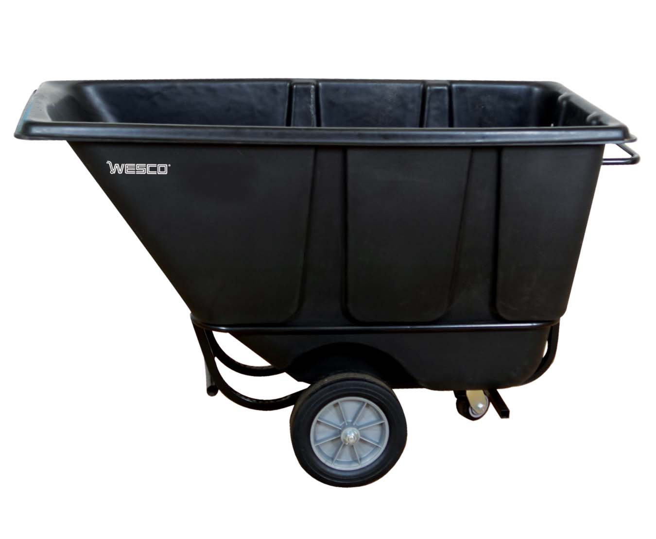 WESCO 272580 Fork Lift Plastic Tilt Cart, 850 Lbs Capacity, 1/2 Cubic Yard, Black | AG7KCW 1/2FL850B