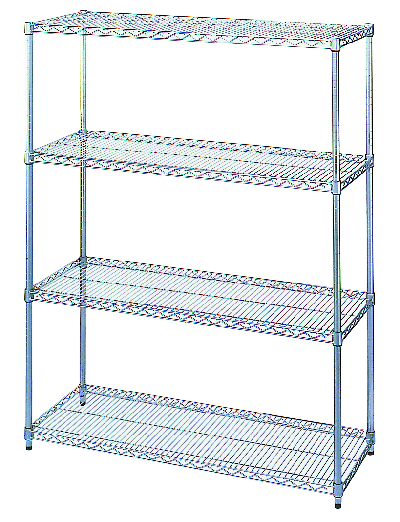 Wire Shelving Unit, 2000 lbs Capacity, 72 x 74 x 24 Inch Size, Chrome Plated