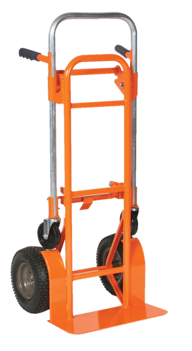 Steel 2-4-1 Convertible Hand Truck, Pneumatic, 800 Lbs Capacity