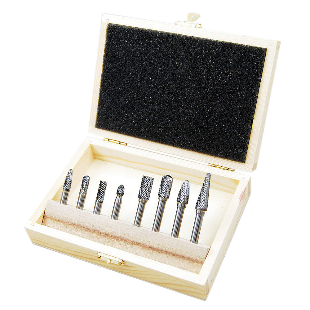 Carbide Bur Set Double Cut 1/4 inch Shank