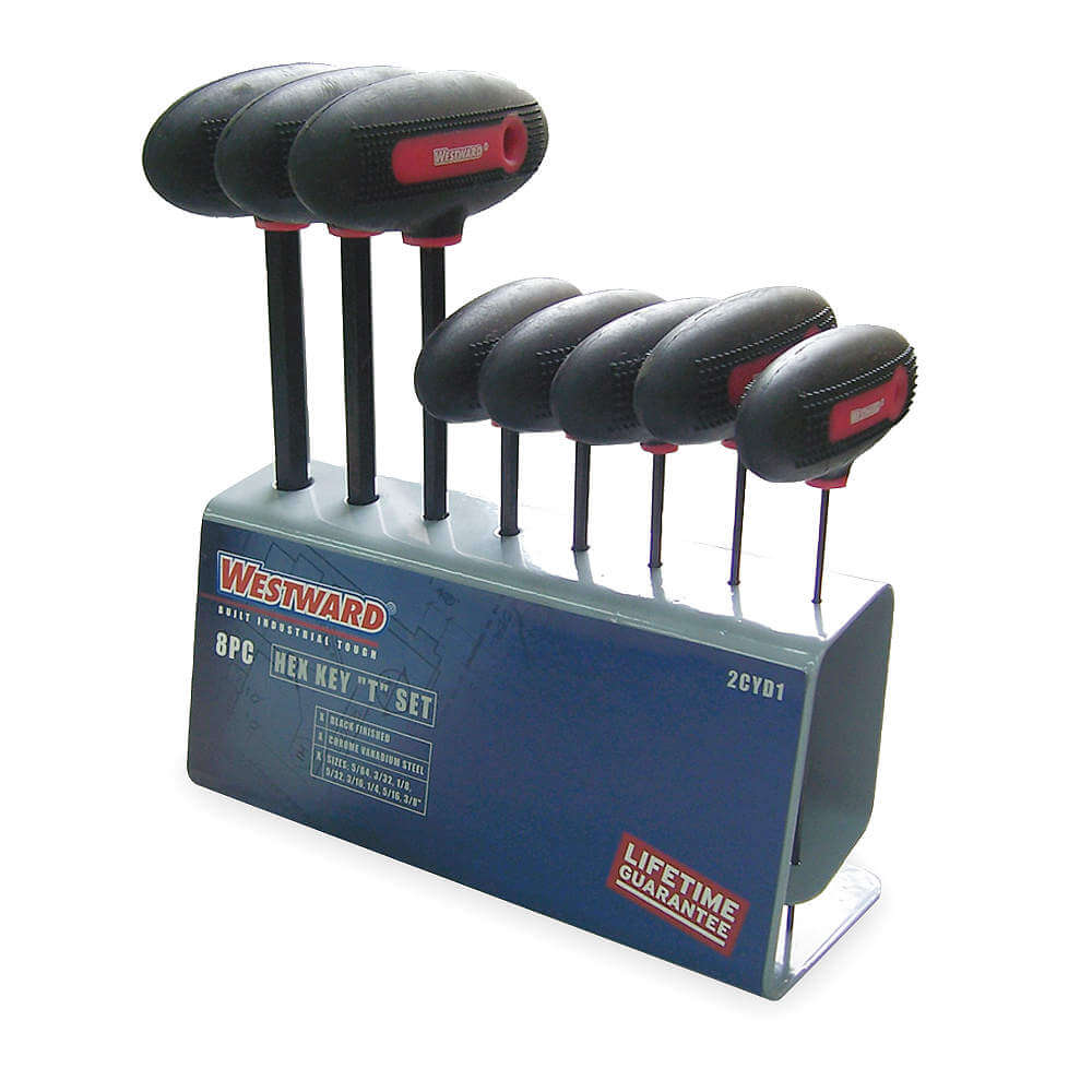 Hex Key Set 5/64 - 3/8 Inch T-handle