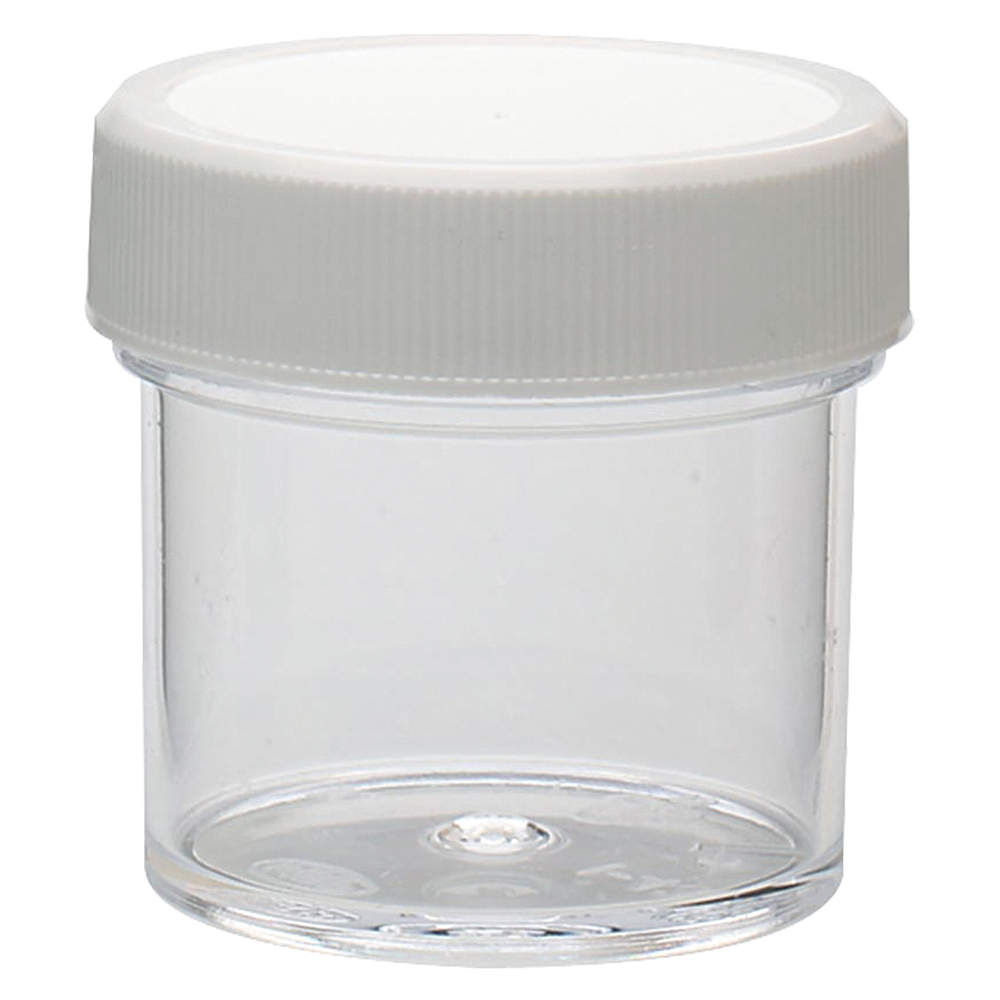 Jar, Polystyrene, 1 fl oz Capacity, 30 mL Capacity, 39 mm Body Dia, 41 mm Height