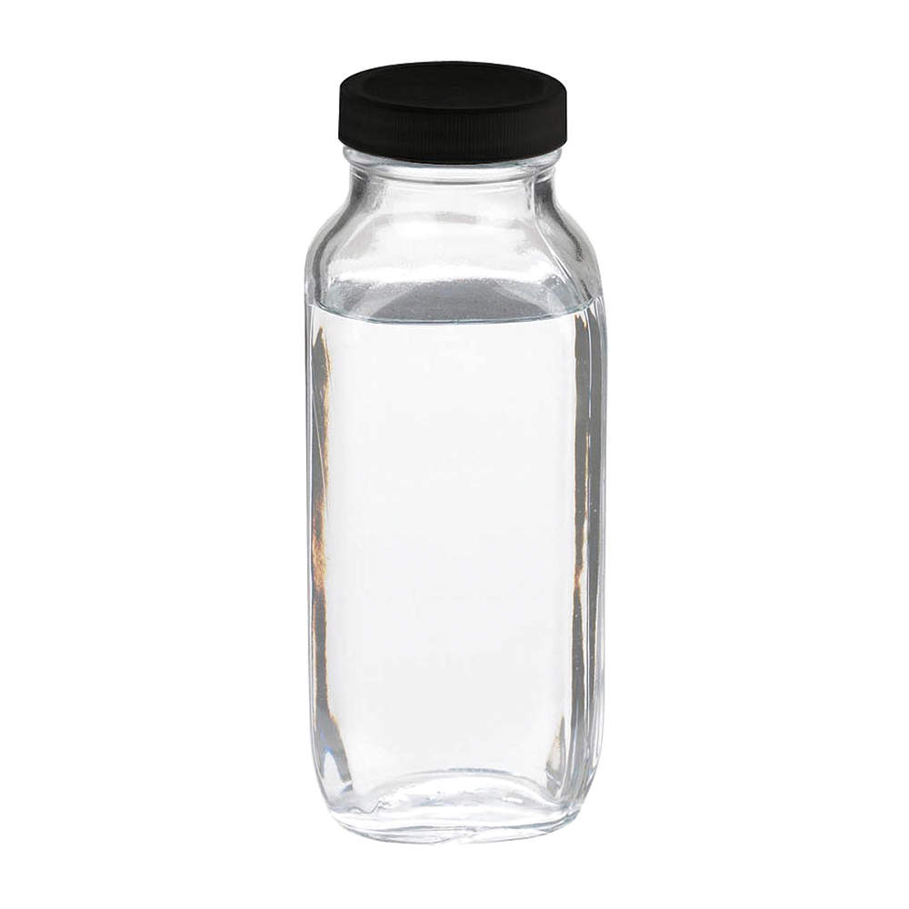 Bottle, Soda Lime Glass, 500 mL Capacity, 16 fl oz Capacity, 68 mm Dia, Phenolic