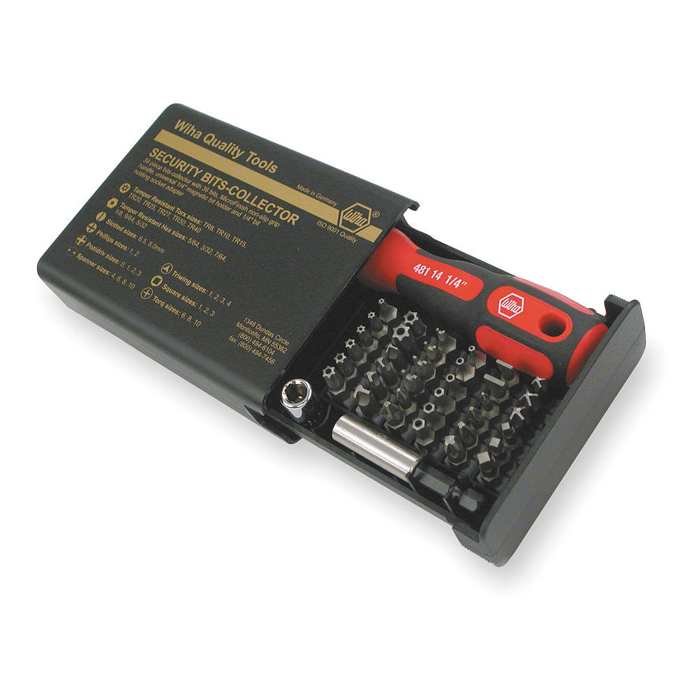 Security Bit Set - 39 Pc, 1/4 Inch Magnetic Bit Holder