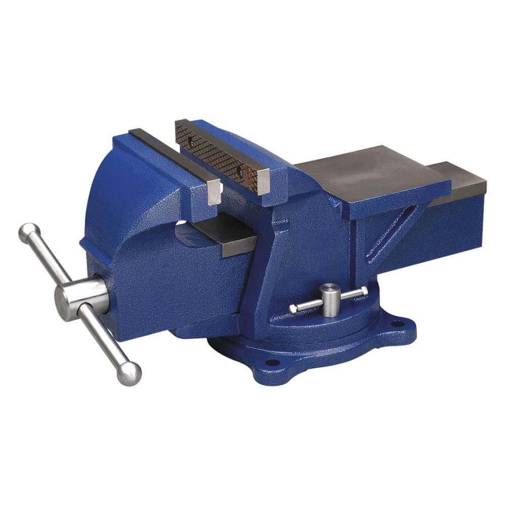 Bench Vise, Swivel Base, 6 Inch Jaw Width, 3 Inch Throat Depth