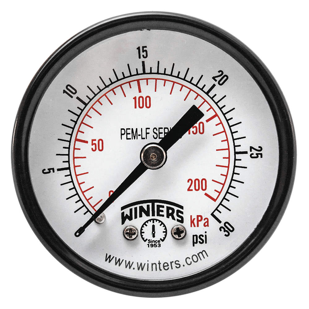 WINTERS INSTRUMENTS PEM1403LF Gauge Pressure 2 Inch 0 to 30 psi | AH7HGC 36TV65