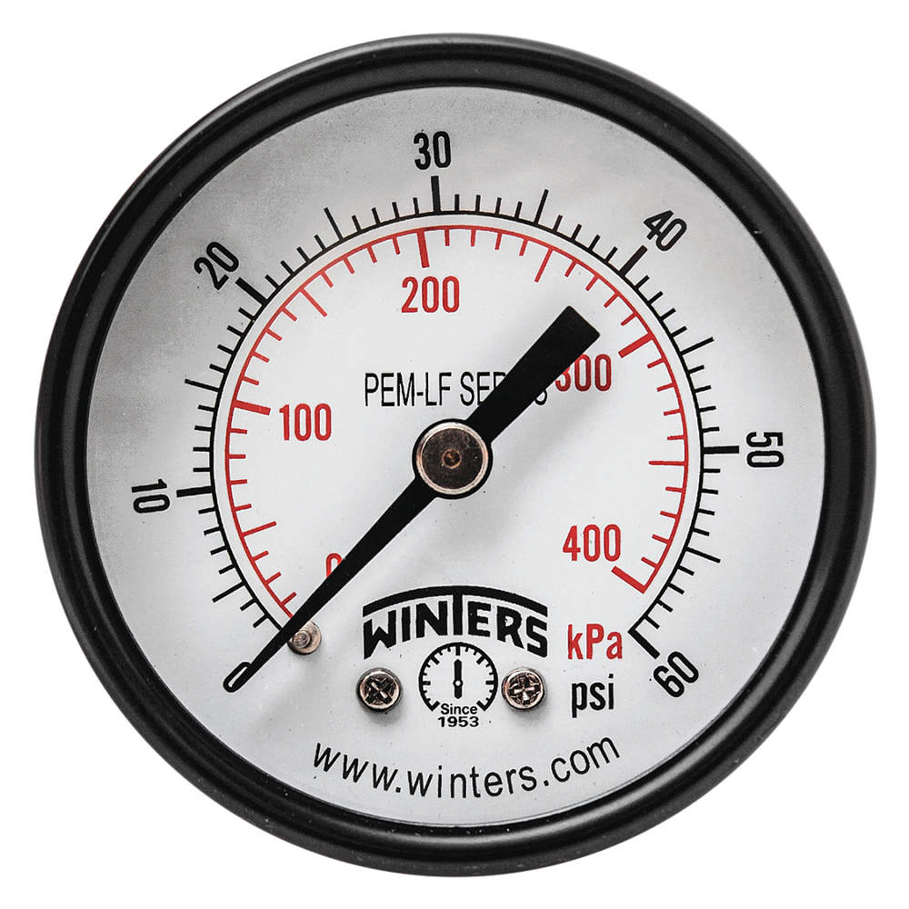WINTERS INSTRUMENTS PEM1405LF Gauge Pressure 2 Inch 0 to 60 psi | AH7HGE 36TV67