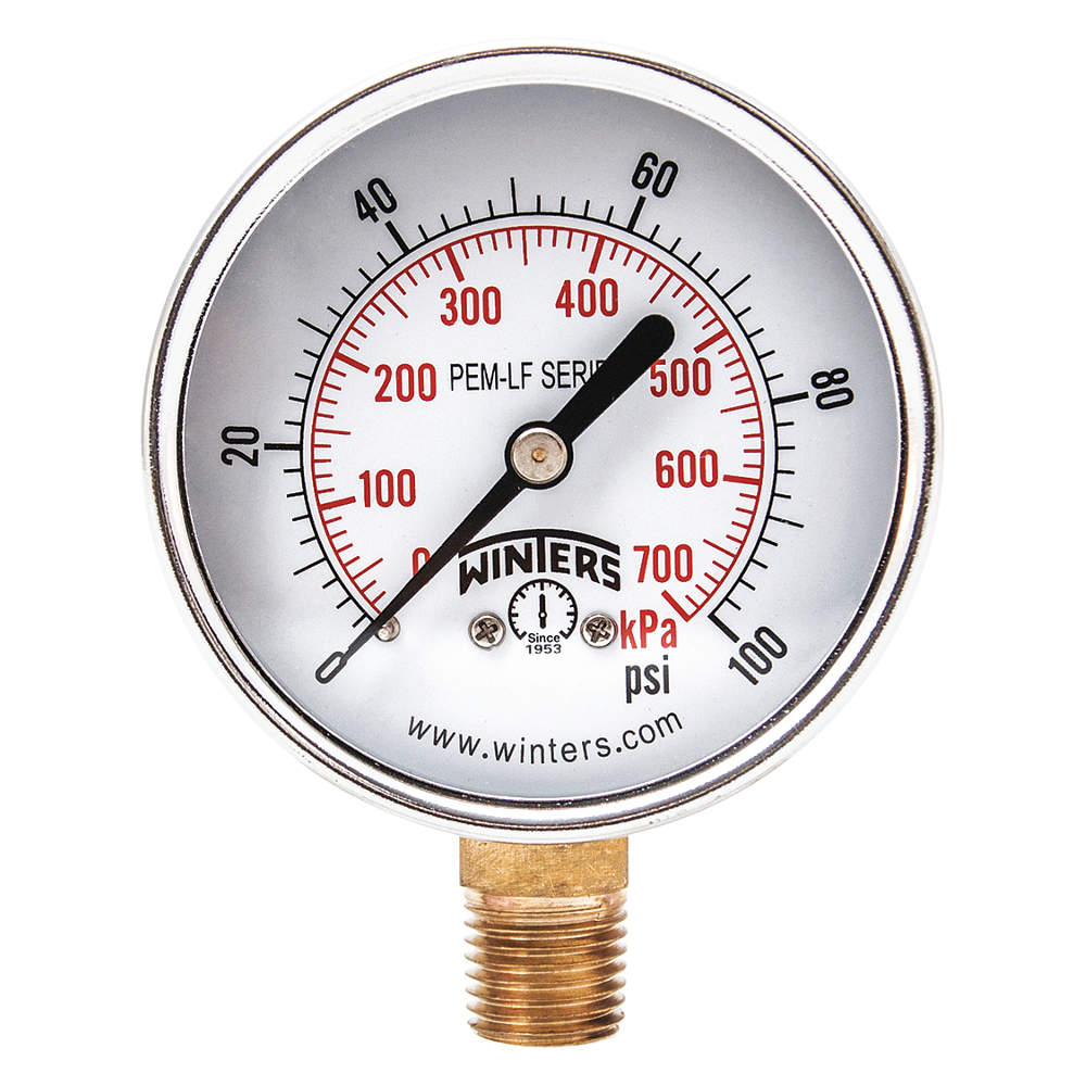 WINTERS INSTRUMENTS PEM212LF Gauge Pressure 0 to 30 psi 2-1/2 Inch | AG9HGL 20JN27