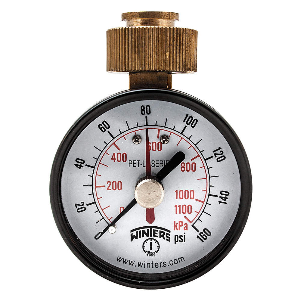 WINTERS INSTRUMENTS PETM213LF Max Pointer Test Gauge 2.5 inch 0-160 psi | AG9HHA 20JN40