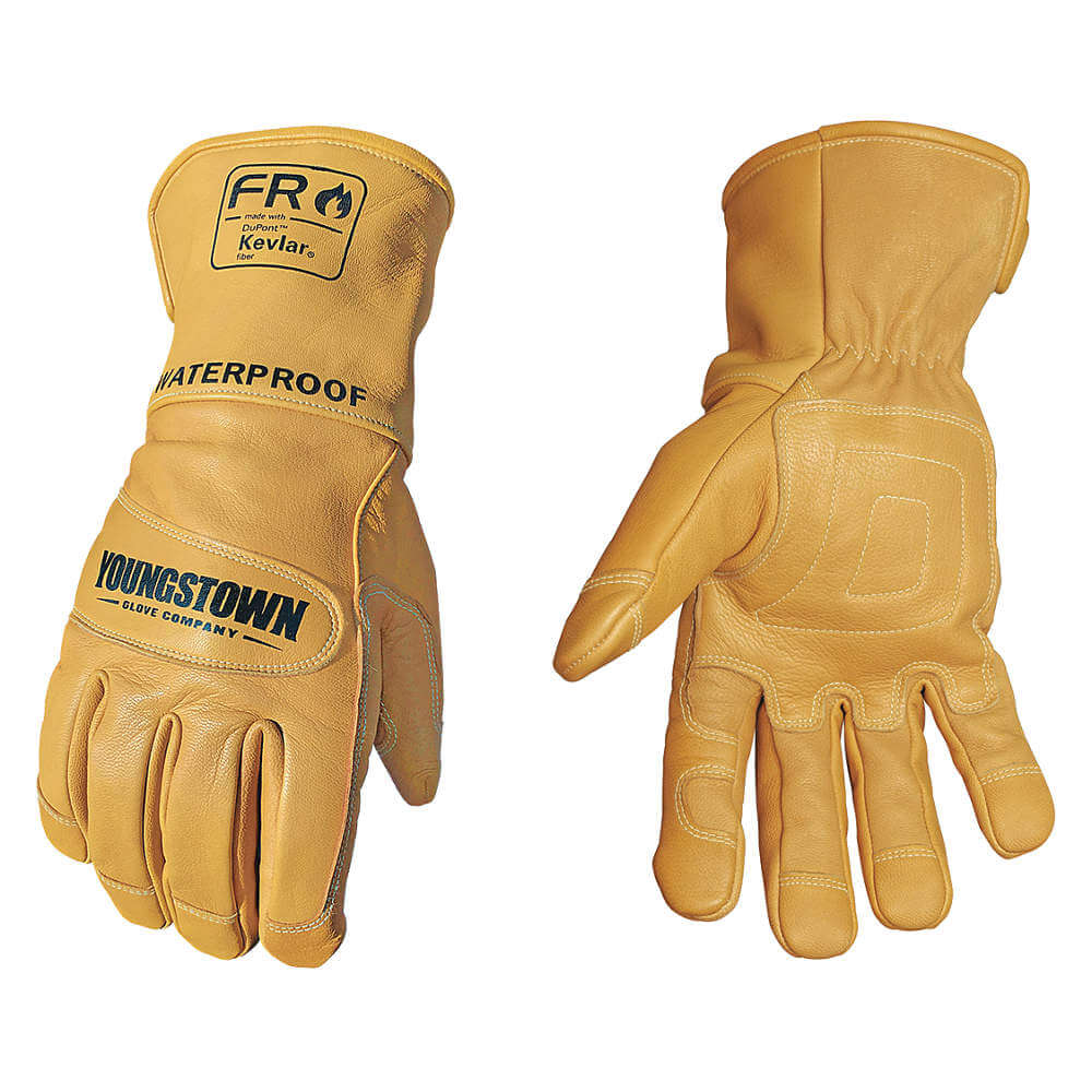 Youngstown Glove 11-3285-60-L FR Waterproof Leather Utility Gloves – Lined With Kevlar, Large