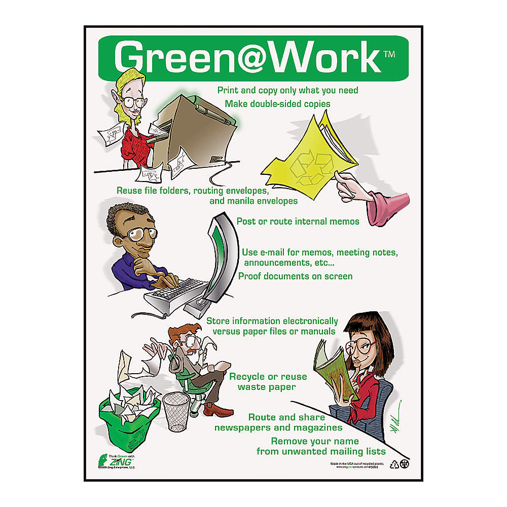 ZING 5003 Environmental Awareness Poster 22 x 16in | AD7NMV 4FNF6