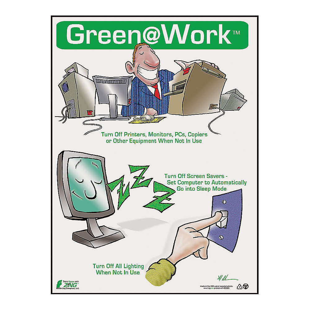 ZING 5005 Environmental Awareness Poster 22 x 16in | AD7NMX 4FNF8