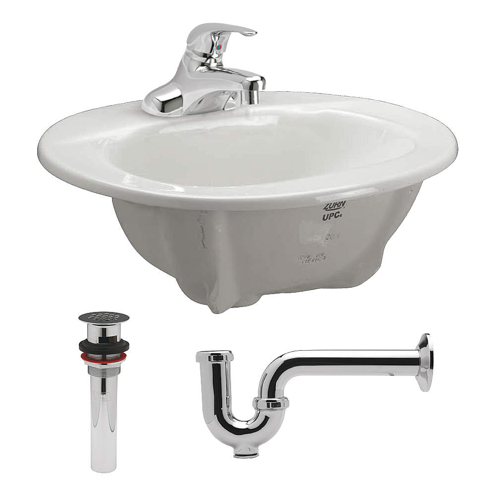 Lavatory Sink With Faucet 20 inch length Oval