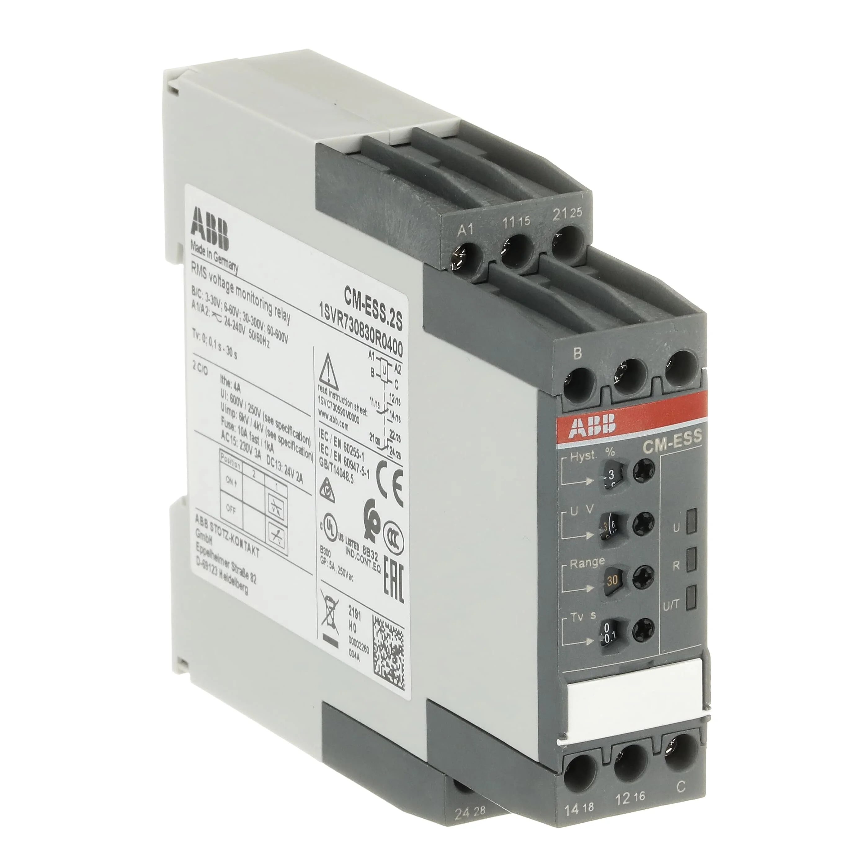 Monitoring Relay, 24 To 240 VAC/dc