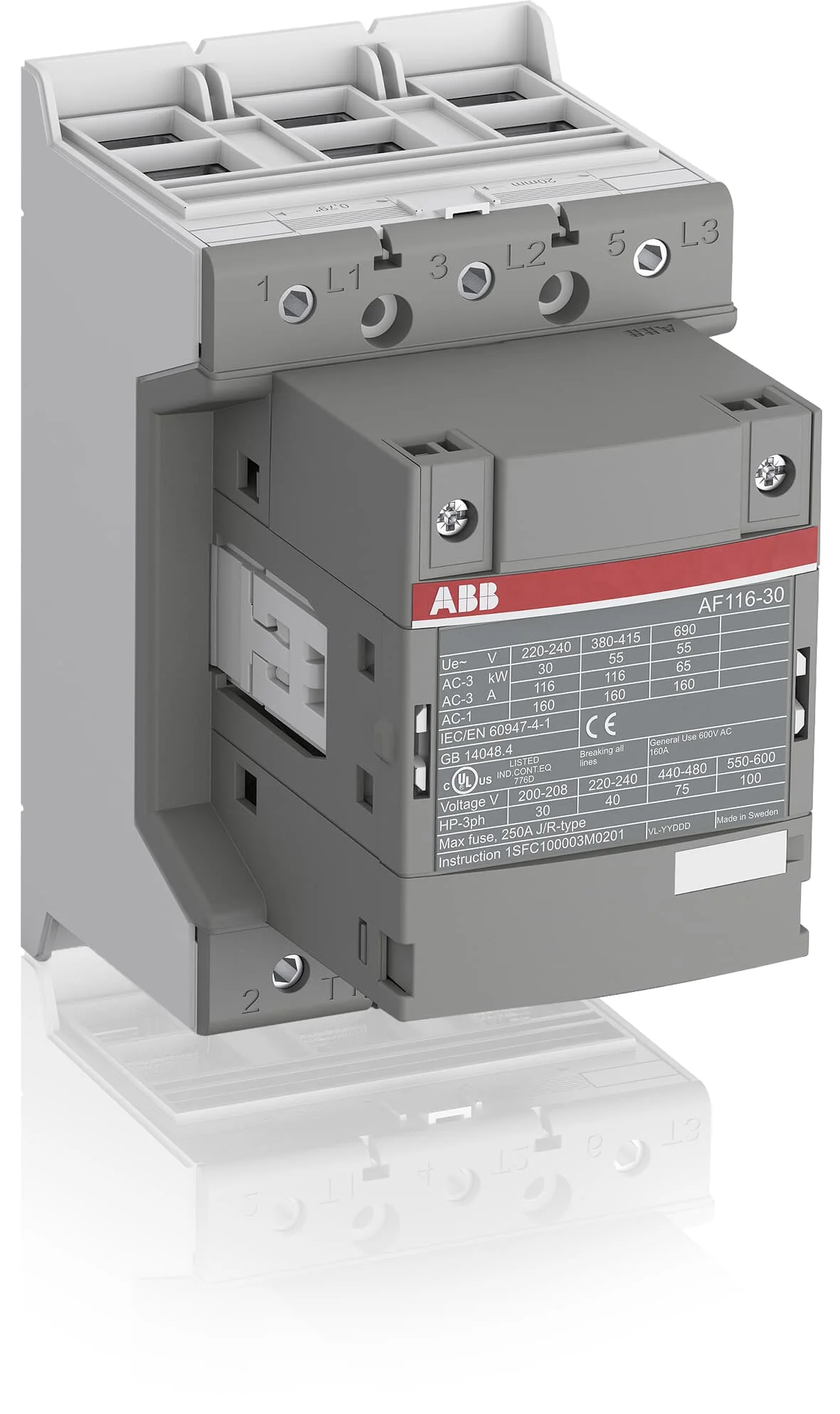 Contactor, 3 Pole, 50/60 Hz, 48 To 130 V