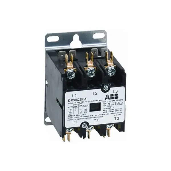 Definite Purpose Contactor, 30 Amp, 3 Pole, 120/60 VAC