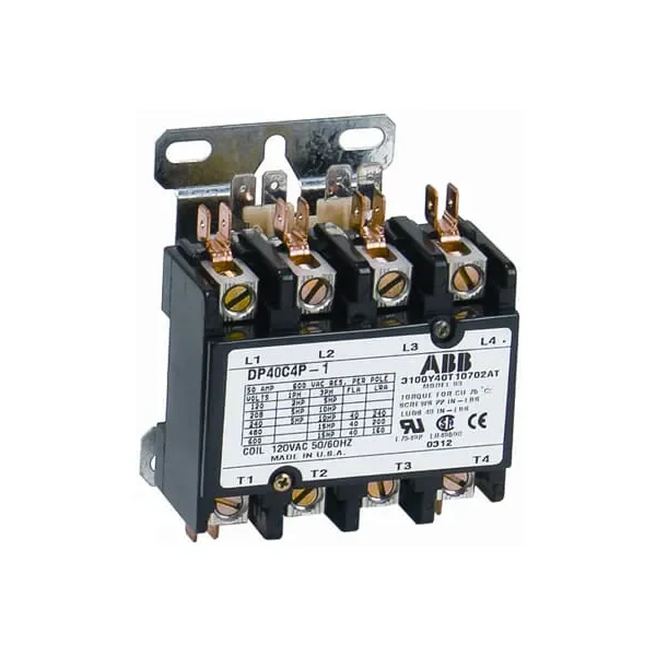 Definite Purpose Contactor, 40 Amp, 3 Pole, 120/60 VAC