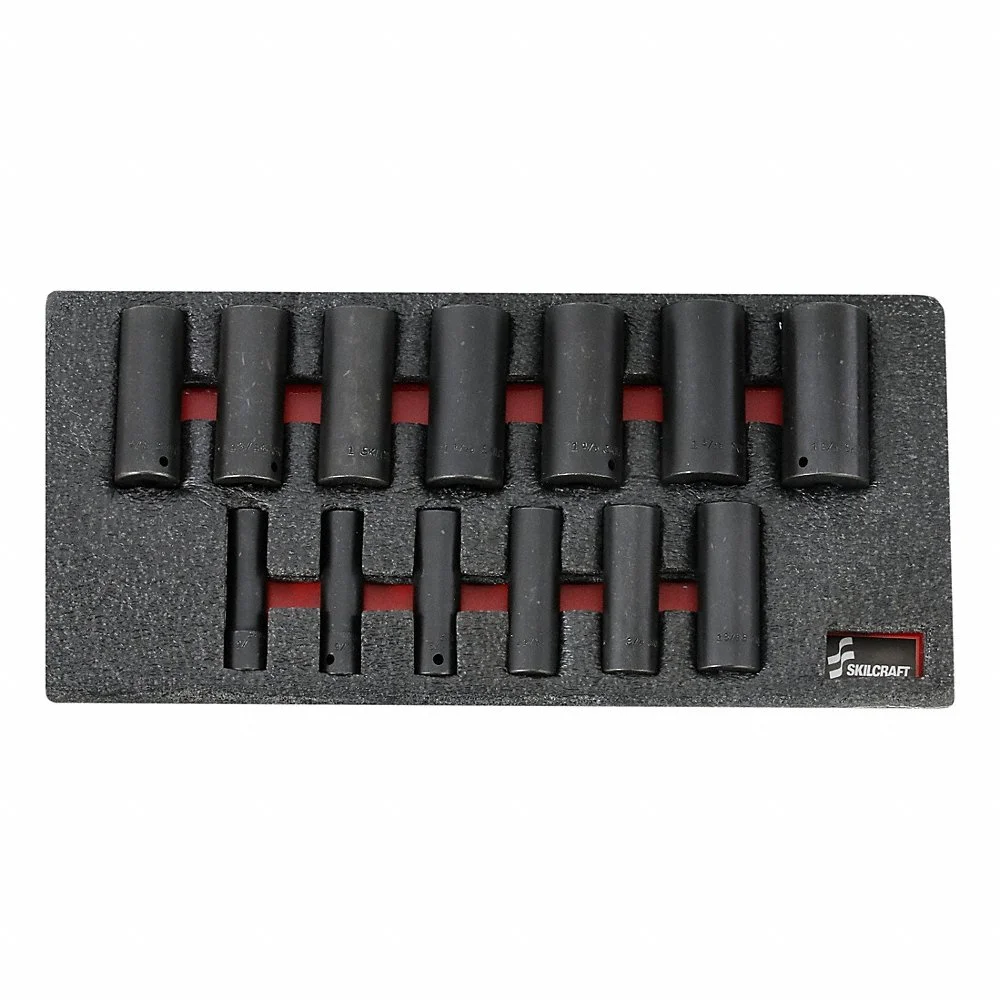 ABILITY ONE 5130-01-650-3985 Impact Socket Set, 1/2 Inch Drive Size, 13 Pieces | CN7YTZ 52CE88