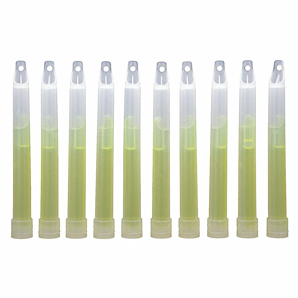 ABILITY ONE 6260-01-074-4229 Lightstick, 6 Inch Length, 12 hr Duration, 48 mo Shelf Life, Green, 10 PK | CN7YVJ 29JL45