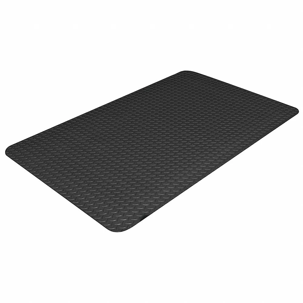ABILITY ONE 7220-01-667-3571 Antifatigue Mat, Diamond Plate, 3 Ft X 8 Ft, 9/16 Inch ThickBlack, Vinyl, Welding Safe | CN7YCU 489F09