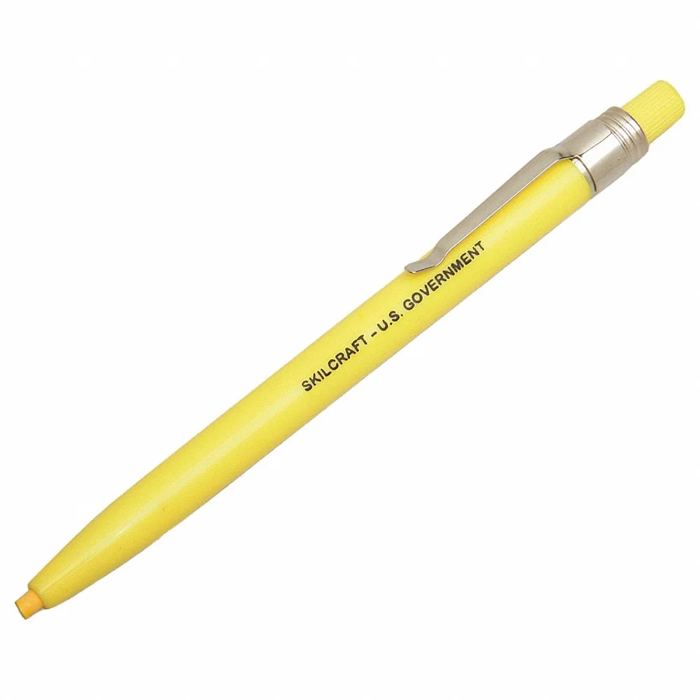 ABILITY ONE 7520-00-223-6676 China Marker, Grease Pencil, 1/8 Inch Tip Width, Ultra Fine, Yellow, Wax, Yellow, 12 Pack | CN7YLE 31UE01