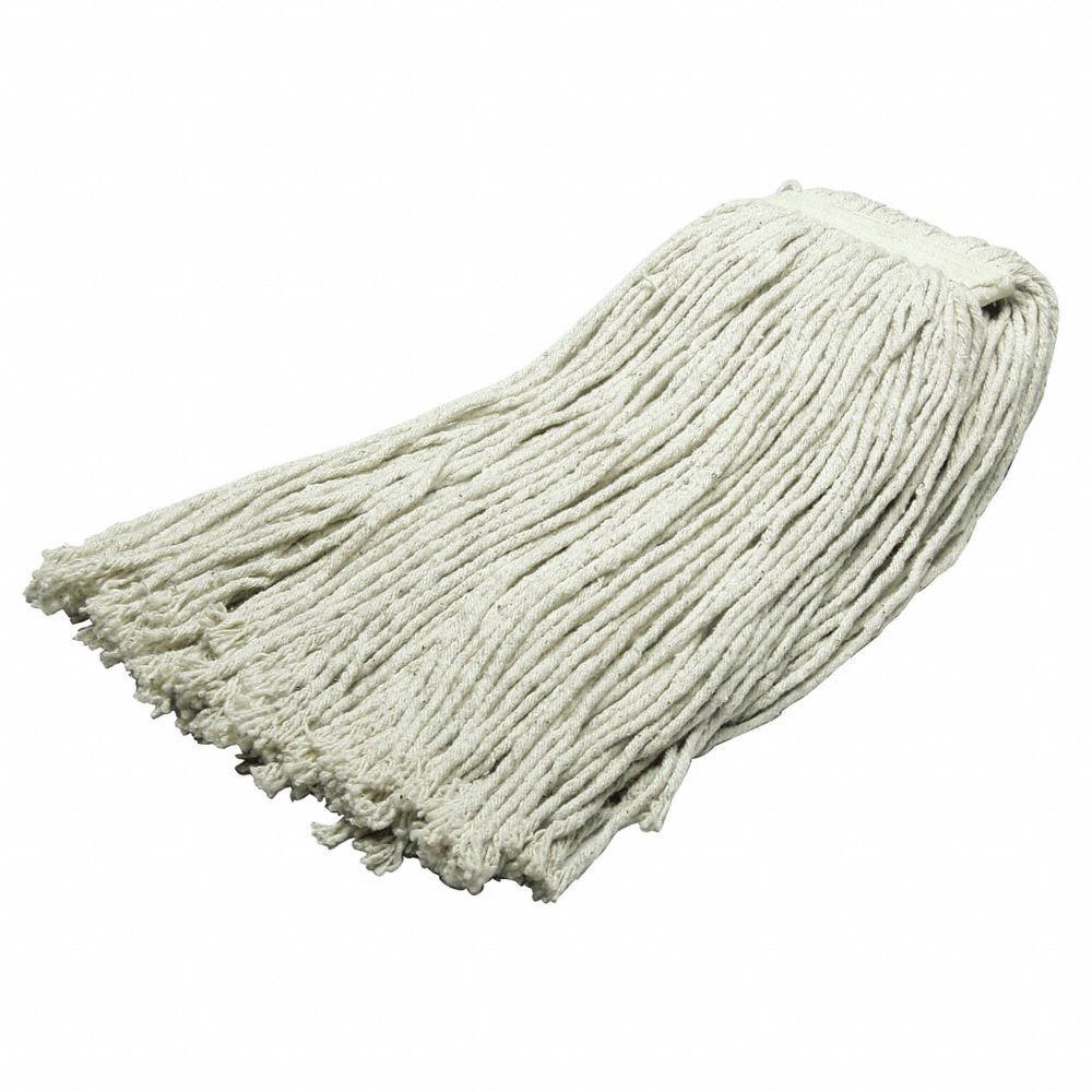 Wet Mop Head, Side-Gate Cotton String, Quick Change, White / Green Trim