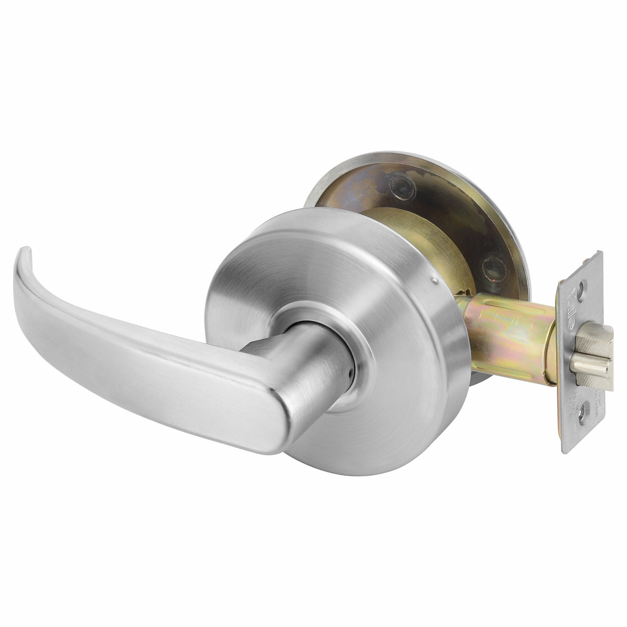 YALE 4628LN PB 626 Door Lever Lockset, Grade 2, Satin Chrome, Not Keyed, Lever, Cylindrical | CV3XEX 56HJ39
