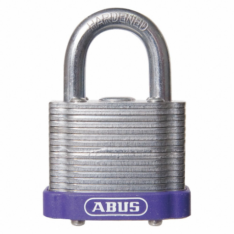 ABUS 19334 Keyed Padlock, Keyed Alike, Steel, Std Body Body Size, Hardened Steel, Std, Purple | CN7ZGY 45WP46