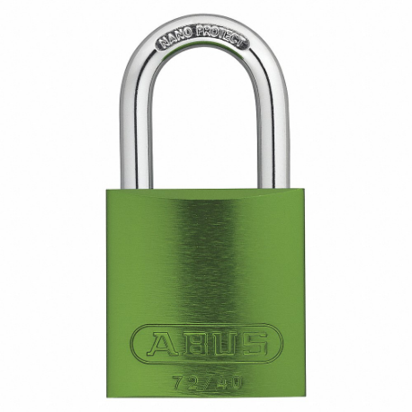 ABUS 19378 Keyed Padlock, Keyed Different, Aluminum, Std Body Body Size, Hardened Steel, Std, Green | CN7ZHC 45WP14