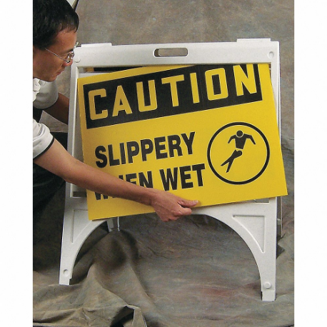 Sign Stand Changeable Quik Signs, Rigid, 18 Inch X 24 Inch Compatible Sign Size, 4 Legs