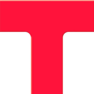 ACCUFORM SIGNS PTP207RD Floor Marking Tape, T-Corner, 15 x 15 cm Size, Red | CF4EVZ AFPTP207RD