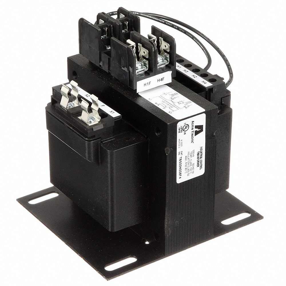 ACME ELECTRIC TB500N008F4 Control Transformer, 240VAC/480VAC, 120VAC, Foot/Plate, Control Transformer, 1, Cul | CN8ABA 491X10