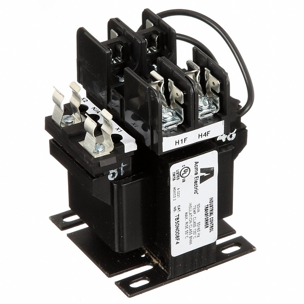 ACME ELECTRIC TB50N008F4 Control Transformer, 240VAC/480VAC, 120VAC, Foot/Plate, Control Transformer, 1, Cul | CN8AAX 491X02